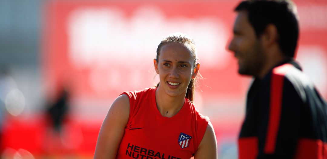 Virginia Torrecilla, durante un entrenamiento con el Atlético Virginia Torrecilla, durante un entrenamiento con el Atlético