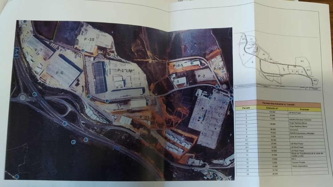 Plano del polígono industrial de La Llanada Plano del polígono industrial de La Llanada
