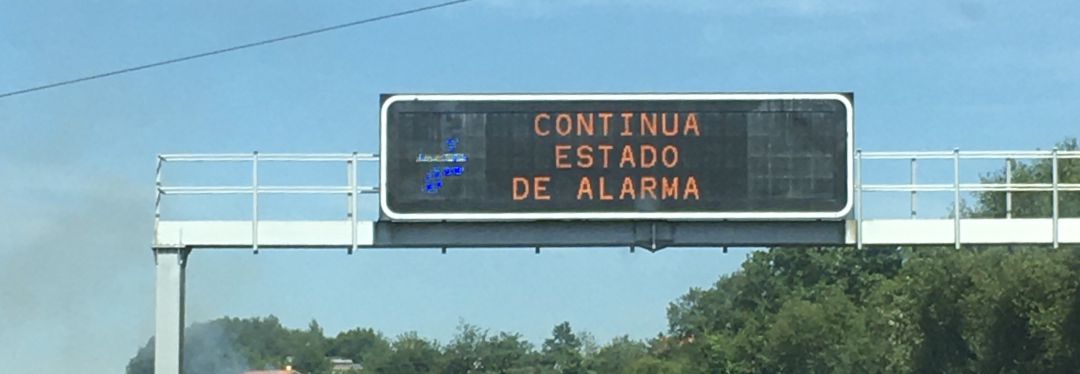Señalización del Estado de Alarma en la AP9, A Coruña Señalización del Estado de Alarma en la AP9, A Coruña