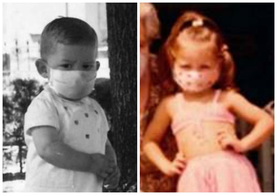 Fotos del president Ximo Puig y la vicepresidenta Mónica Óltra, de niños en un montaje con mascarilla hecho por la ONG Fotos del president Ximo Puig y la vicepresidenta Mónica Óltra, de niños en un montaje con mascarilla hecho por la ONG