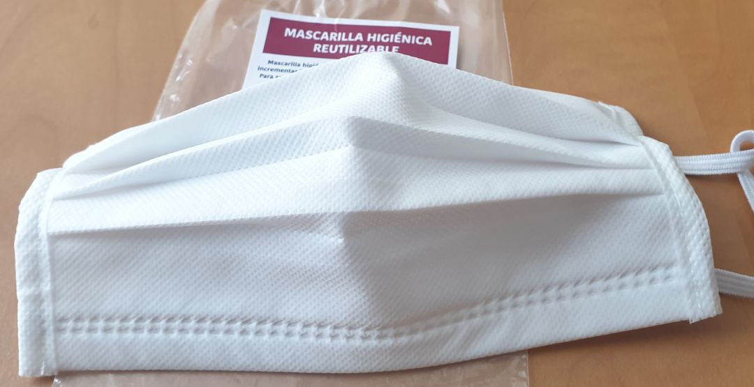 Mascarilla reutilizable que se reparte en Villaviciosa de Odón Mascarilla reutilizable que se reparte en Villaviciosa de Odón
