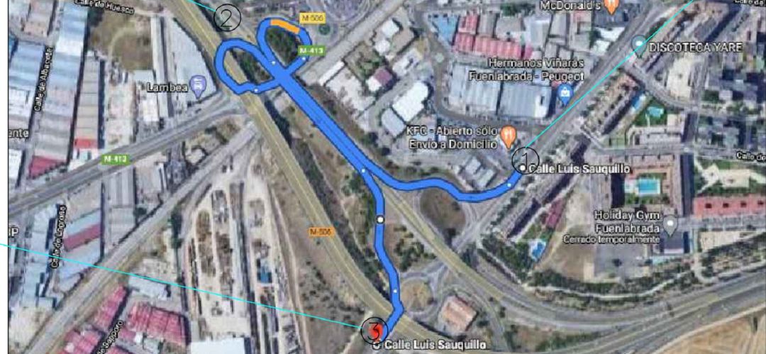 Plano de la zona donde se realizan los trabajos de mantenimiento Plano de la zona donde se realizan los trabajos de mantenimiento