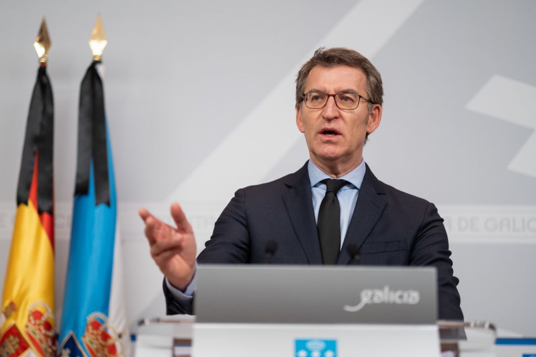 El presidente de la Xunta, Alberto Núñez Feijóo, en rueda de prensa El presidente de la Xunta, Alberto Núñez Feijóo, en rueda de prensa