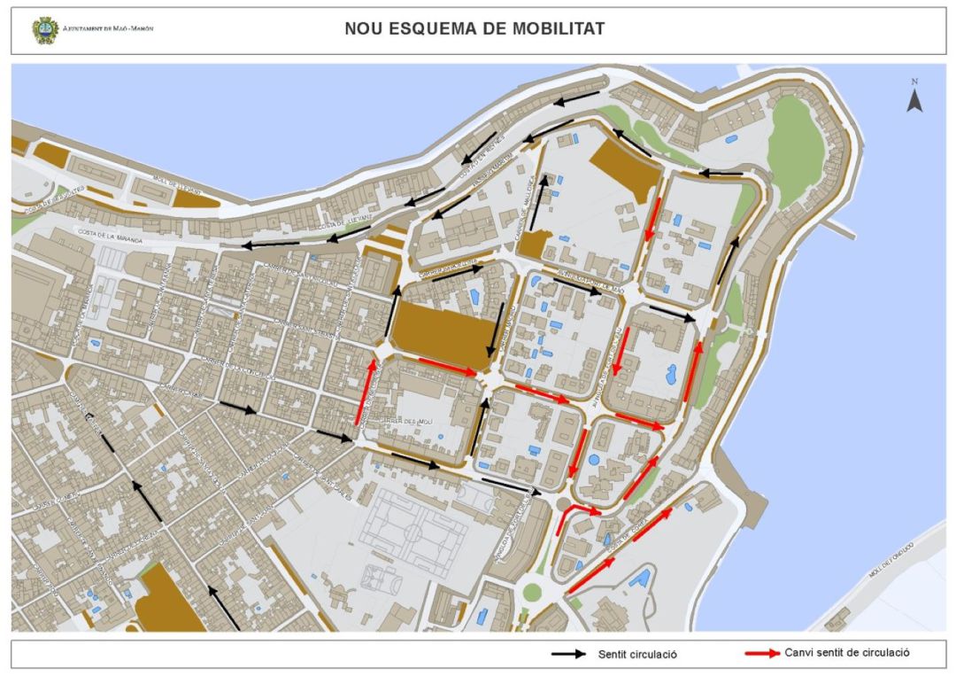 Maó modifica el sentit de la circulació a diferents carrers de la ciutat. Maó modifica el sentit de la circulació a diferents carrers de la ciutat.