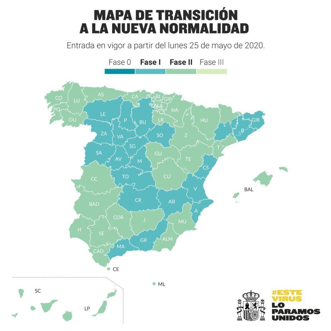 Toda la provincia de Segovia avanza el lunes 25 de mayo a la fase 1 Toda la provincia de Segovia avanza el lunes 25 de mayo a la fase 1