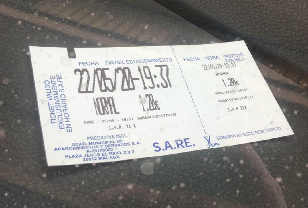 Tícket del SARE de este sábado, 22 de mayo Tícket del SARE de este sábado, 22 de mayo