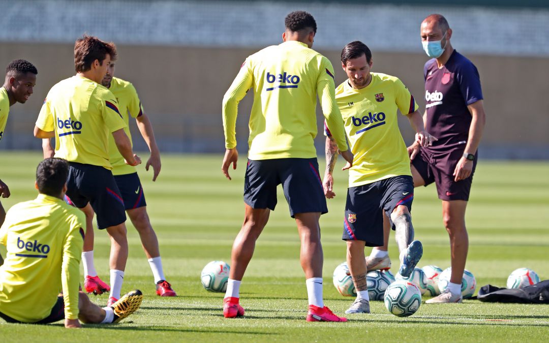 Entrenamiento de varios jugadores del Barça. Entrenamiento de varios jugadores del Barça.