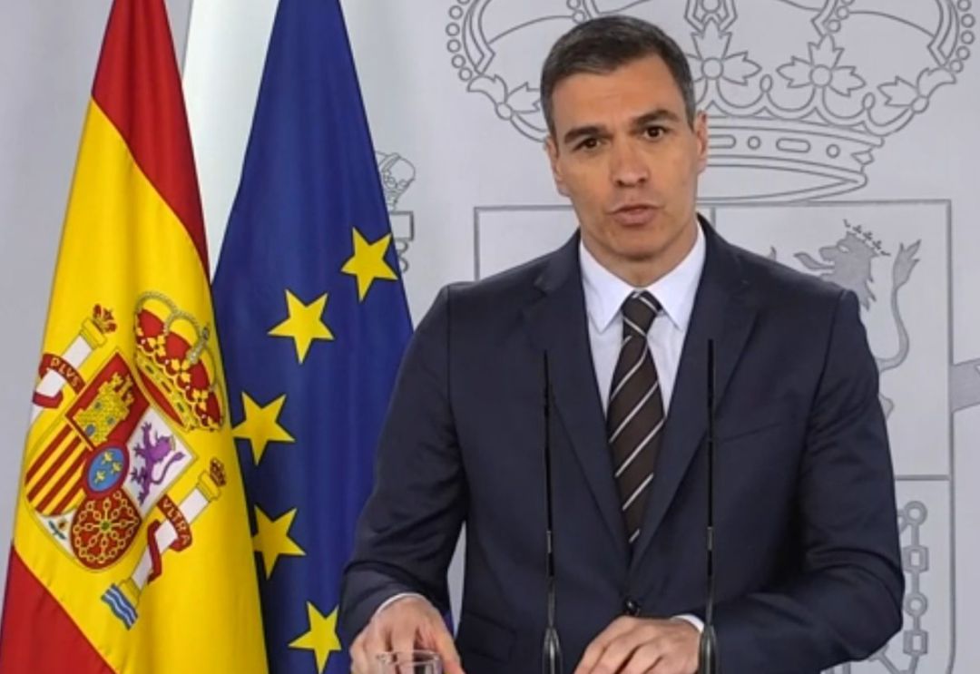 El presidente del Gobierno, Pedro Sánchez, en su comparecencia del sábado 23 de mayo de 2020. El presidente del Gobierno, Pedro Sánchez, en su comparecencia del sábado 23 de mayo de 2020.
