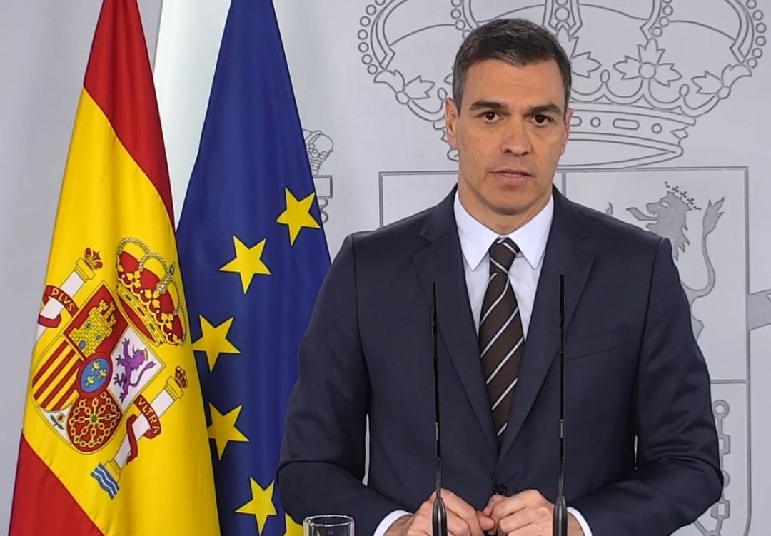 El presidente del Gobierno, Pedro Sánchez, durante su comparecencia El presidente del Gobierno, Pedro Sánchez, durante su comparecencia