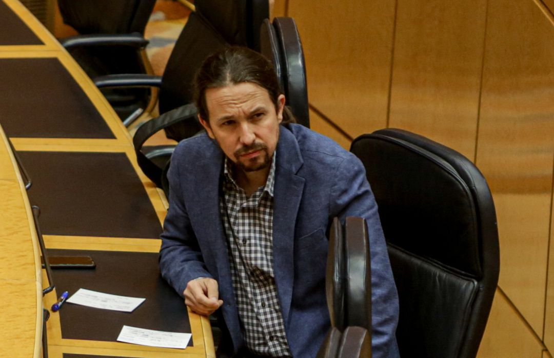 El vicepresidente segundo del Gobierno y ministro de Derechos Sociales y Agenda 2030, Pablo Iglesias, durante su intervención en el pleno de control al Gobierno el pasado 19 de mayo.
El vicepresidente segundo del Gobierno y ministro de Derechos Sociales y Agenda 2030, Pablo Iglesias, durante su intervención en el pleno de control al Gobierno el pasado 19 de mayo.