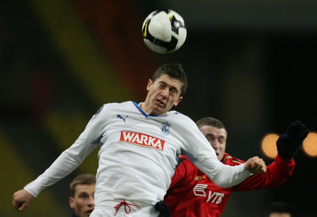 Robert Lewandowski, durante su estancia en el Lech Poznan Robert Lewandowski, durante su estancia en el Lech Poznan