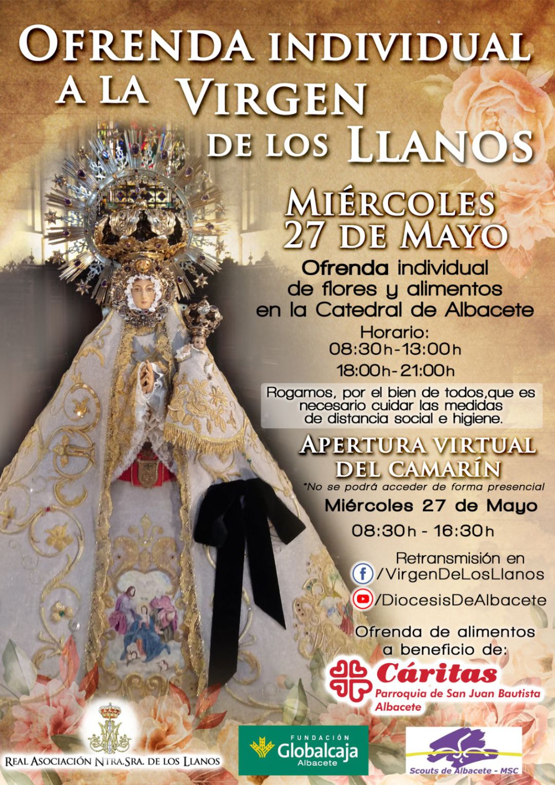 VIRGEN LLANOS ALBACETE: Una cámara difundirá la imagen de la Virgen de los Llanos al suspenderse la Subida al Camarín de la catedral VIRGEN LLANOS ALBACETE: Una cámara difundirá la imagen de la Virgen de los Llanos al suspenderse la Subida al Camarín de la catedral