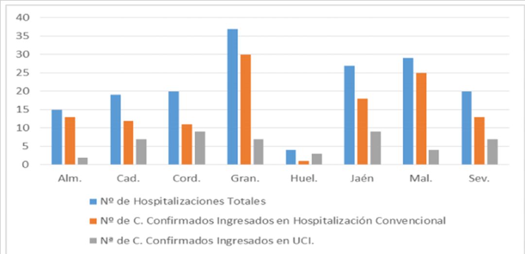 Grafica de hospitalizaciones en Andalucía Grafica de hospitalizaciones en Andalucía