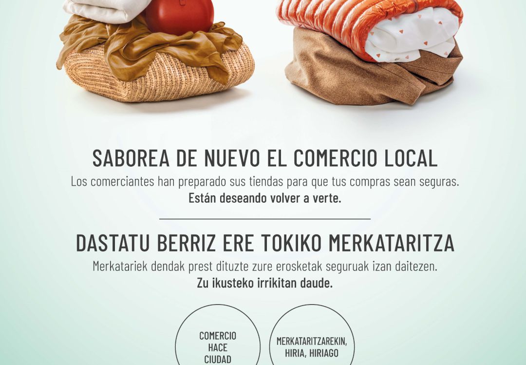 Imagen de la campaña del Ayuntamiento de Pamplona y las asociaciones de comerciantes Imagen de la campaña del Ayuntamiento de Pamplona y las asociaciones de comerciantes