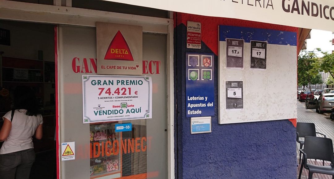 Local en Gandia donde se ha registrado el premio Local en Gandia donde se ha registrado el premio