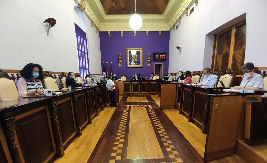 Se ha celebrado pleno municipal en el Ayuntamiento de Jaén, pero con muchos menos concejales de lo habitual para respetar la distancia social Se ha celebrado pleno municipal en el Ayuntamiento de Jaén, pero con muchos menos concejales de lo habitual para respetar la distancia social