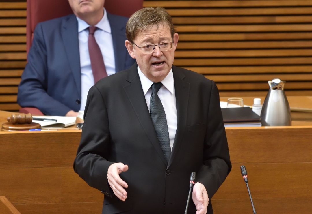 El president Ximo Puig en sesión de control de Les Corts del 28 de mayo El president Ximo Puig en sesión de control de Les Corts del 28 de mayo