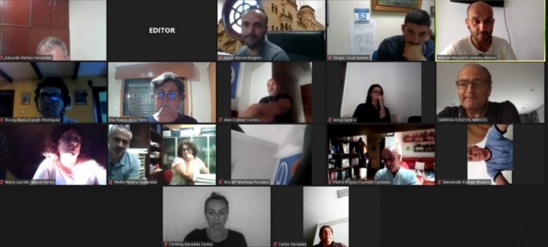 Concejales que participarón por videoconferencia en el pleno del mes de mayo en O Porriño. Concejales que participarón por videoconferencia en el pleno del mes de mayo en O Porriño.