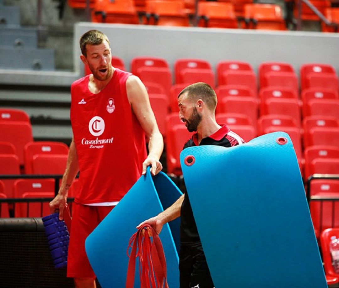 Fran Vázquez durante un entrenamiento en el pabellón Príncipe Felipe Fran Vázquez durante un entrenamiento en el pabellón Príncipe Felipe