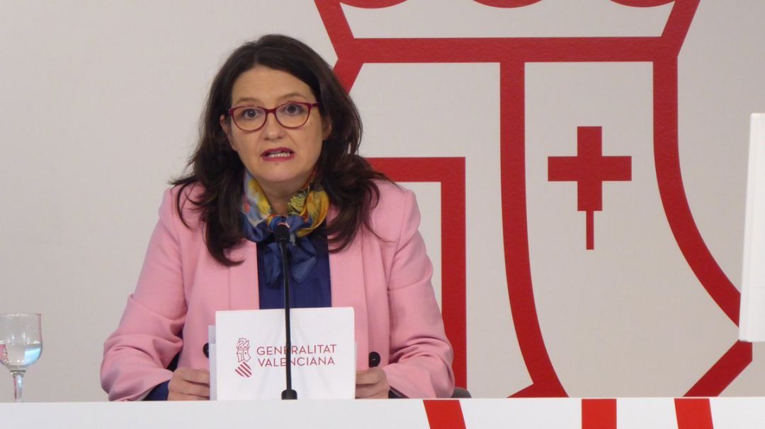 La vicepresidenta del Consell, Mónica Oltra, en la rueda de prensa tras el pleno del Consell La vicepresidenta del Consell, Mónica Oltra, en la rueda de prensa tras el pleno del Consell