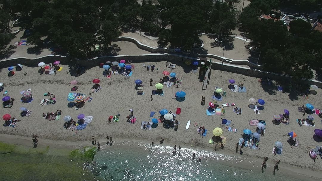Imagen del dron de una playa de Sant Josep Imagen del dron de una playa de Sant Josep