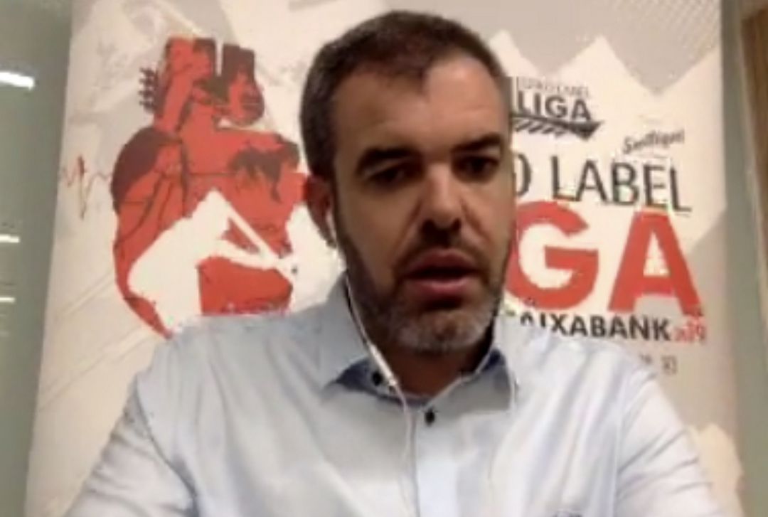 Borja Rodrigo en la rueda de prensa telemática posterior a la asamblea de la ACT Borja Rodrigo en la rueda de prensa telemática posterior a la asamblea de la ACT