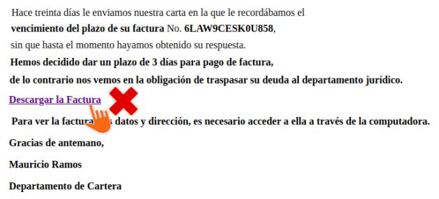 Así es el falso mensaje. Así es el falso mensaje.