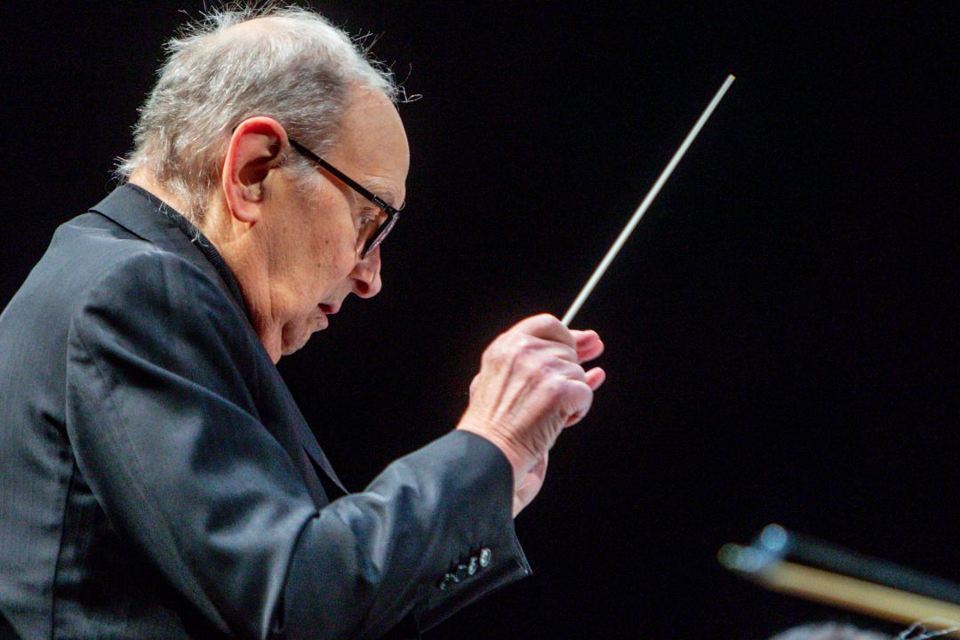 Ennio Morricone durante un concierto en Madrid. Ennio Morricone durante un concierto en Madrid.