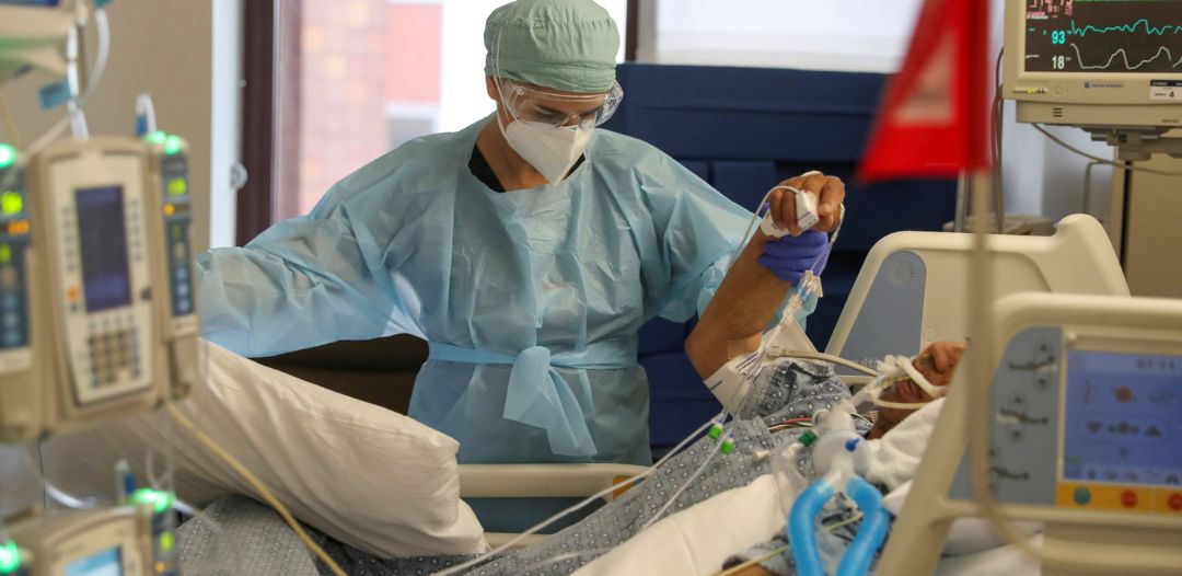 Paciente ingresado en un hospital durante la crisis del coronavirus. Paciente ingresado en un hospital durante la crisis del coronavirus.