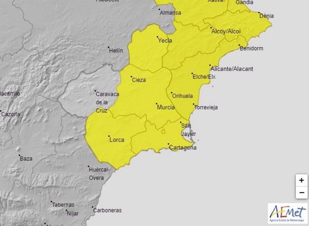 Aviso amarillo por lluvias para el lunes 8 de junio Aviso amarillo por lluvias para el lunes 8 de junio
