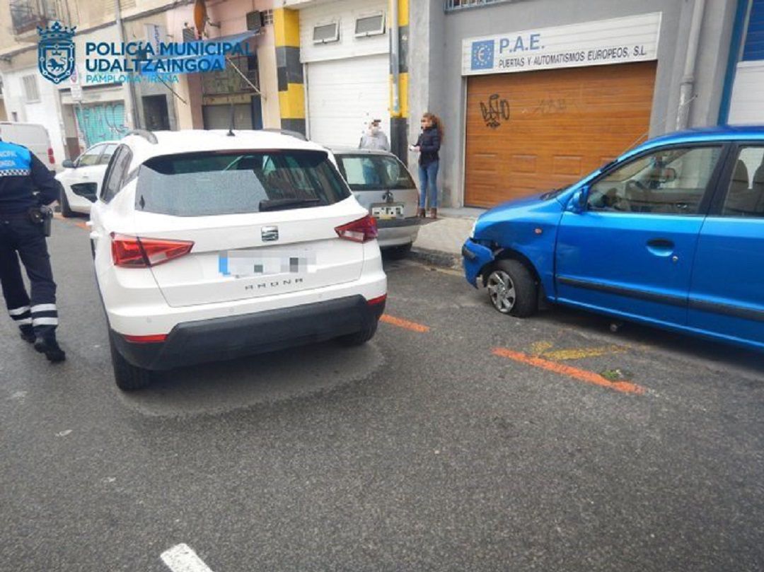 Accidente en la calle Blas de Laserna de Pamplona. Accidente en la calle Blas de Laserna de Pamplona.