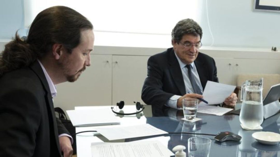 Pablo Iglesias y José Luis Escrivá. Pablo Iglesias y José Luis Escrivá.