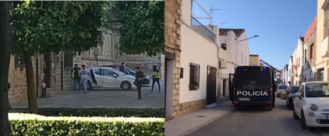 A la izda: un detenido entra en comisaría y a la dcha: un furgón policial durante el operativo A la izda: un detenido entra en comisaría y a la dcha: un furgón policial durante el operativo