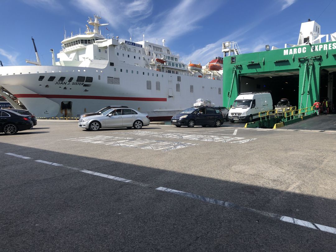 Vehículos desembarcando durante la OPE 2019 Vehículos desembarcando durante la OPE 2019