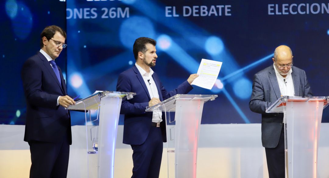 Alfonso Fernández Mañueco, Luis Tudanca y Francisco Igea durante el debate electoral de las pasadas elecciones autonómicas Alfonso Fernández Mañueco, Luis Tudanca y Francisco Igea durante el debate electoral de las pasadas elecciones autonómicas