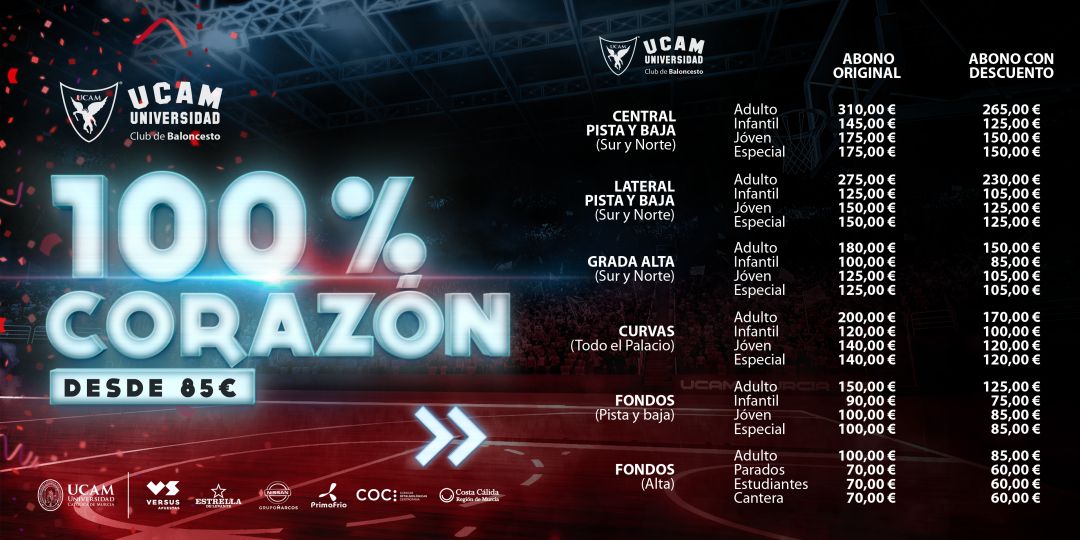 El UCAM Murcia CB presenta los abonos para la temporada 2020-2021 El UCAM Murcia CB presenta los abonos para la temporada 2020-2021