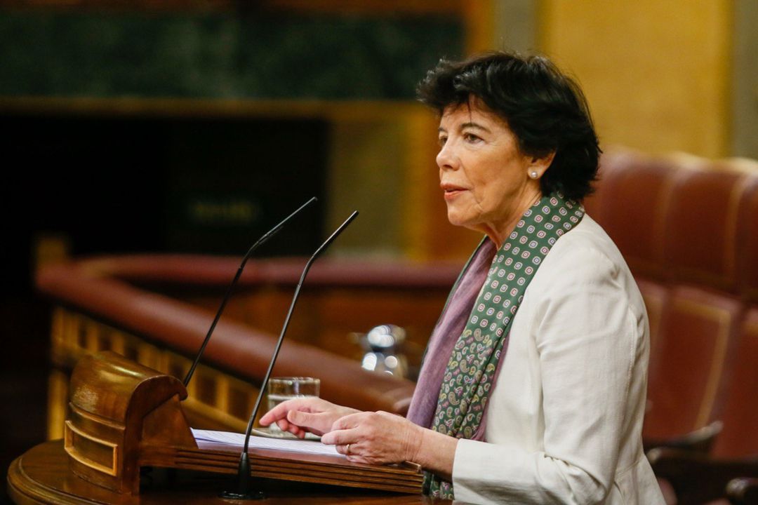 La ministra de Educación, Isabel Celaá, durante el debate sobre la ley Celaá La ministra de Educación, Isabel Celaá, durante el debate sobre la ley Celaá