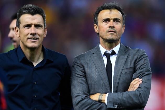 Juan Carlos Unzué junto a Luis Enrique, durante su etapa del Barcelona Juan Carlos Unzué junto a Luis Enrique, durante su etapa del Barcelona
