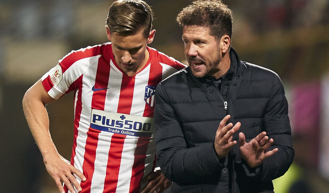Marcos Llorente y Diego Simeone. Marcos Llorente y Diego Simeone.