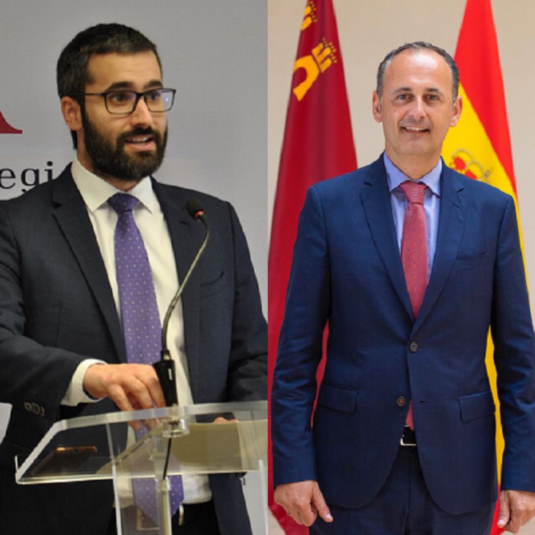 Francisco Lucas, PSOE, y Javier Celdrán, consejero de Hacienda y Presidencia Francisco Lucas, PSOE, y Javier Celdrán, consejero de Hacienda y Presidencia