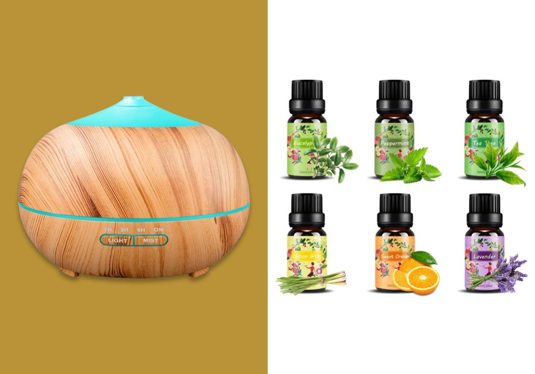 Humidificador y aceites esenciales Humidificador y aceites esenciales