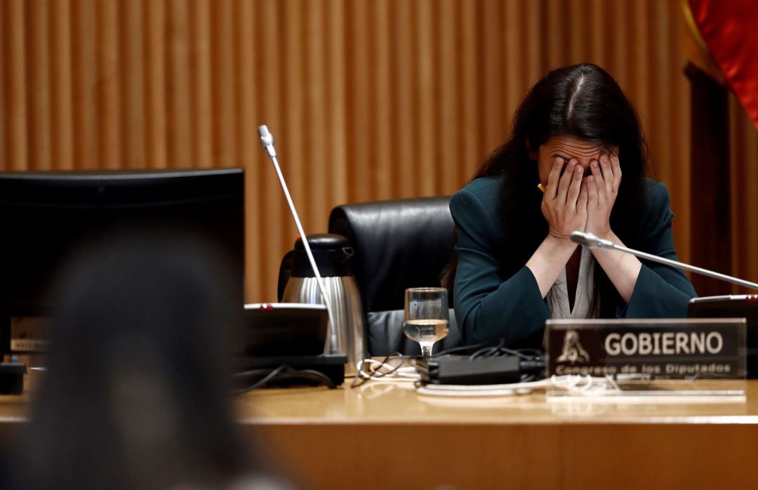 La ministra de Igualdad, Irene Montero, durante su comparecencia ante la Comisión de Reconstrucción celebrada el pasado jueves en el Congreso. La ministra de Igualdad, Irene Montero, durante su comparecencia ante la Comisión de Reconstrucción celebrada el pasado jueves en el Congreso.