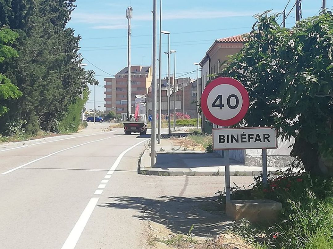 Entrada a Binéfar (Huesca) Entrada a Binéfar (Huesca)