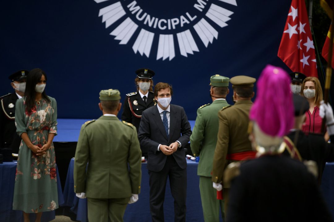 El alcalde de la capital, José Luis Martínez-Almeida, durante los actos de celebración de la Policía Municipal por la festividad de su patrón. El alcalde de la capital, José Luis Martínez-Almeida, durante los actos de celebración de la Policía Municipal por la festividad de su patrón.
