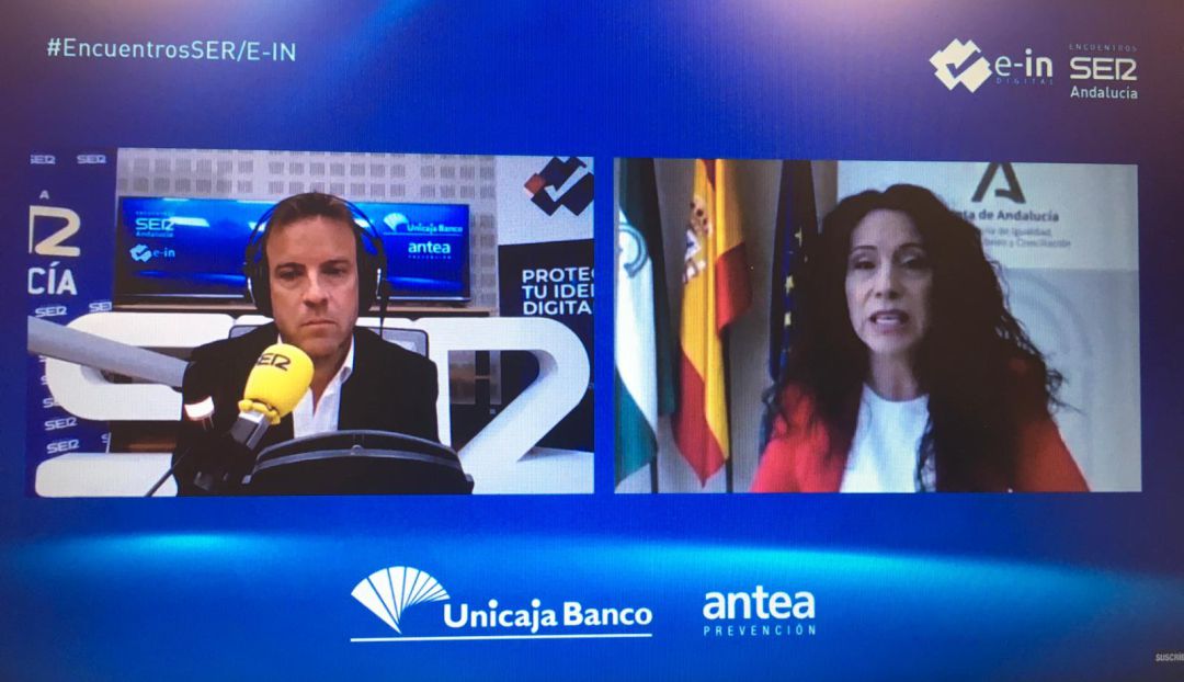 EncuentroSER con la consejera de Igualdad, moderado por Fernando Pérez Monguió. EncuentroSER con la consejera de Igualdad, moderado por Fernando Pérez Monguió.