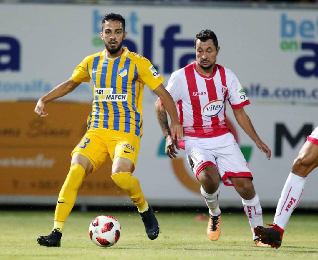 Musa Al-Tamari en un partido con el APOEL. Musa Al-Tamari en un partido con el APOEL.