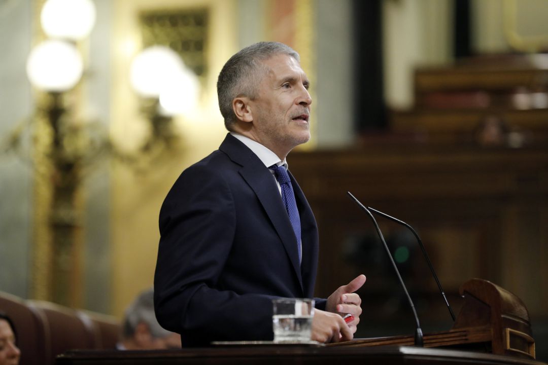 El Ministro del Interior, Fernando Grande-Marlaska, durante su intervención en la sesión de control al Gobierno en el Congreso El Ministro del Interior, Fernando Grande-Marlaska, durante su intervención en la sesión de control al Gobierno en el Congreso