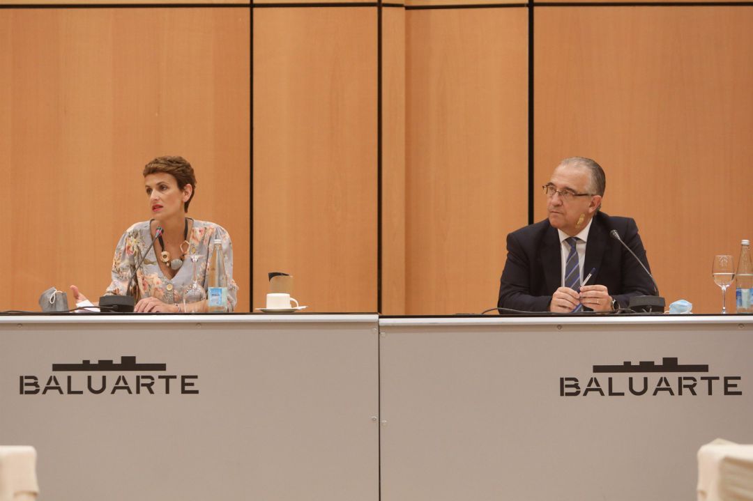La presidenta del Gobierno de Navarra, María Chivite, y el alcalde de Pamplona, Enrique Maya La presidenta del Gobierno de Navarra, María Chivite, y el alcalde de Pamplona, Enrique Maya