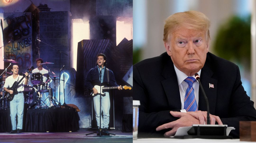 A la izquierda, el dúo británico Tears for Fears. A la derecha, Donald Trump. A la izquierda, el dúo británico Tears for Fears. A la derecha, Donald Trump.