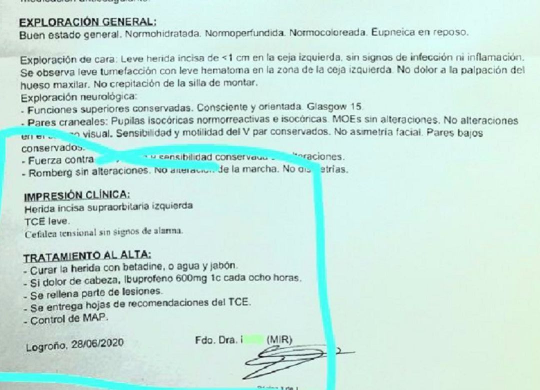 Parte médico publicado por el líder de VOX Parte médico publicado por el líder de VOX